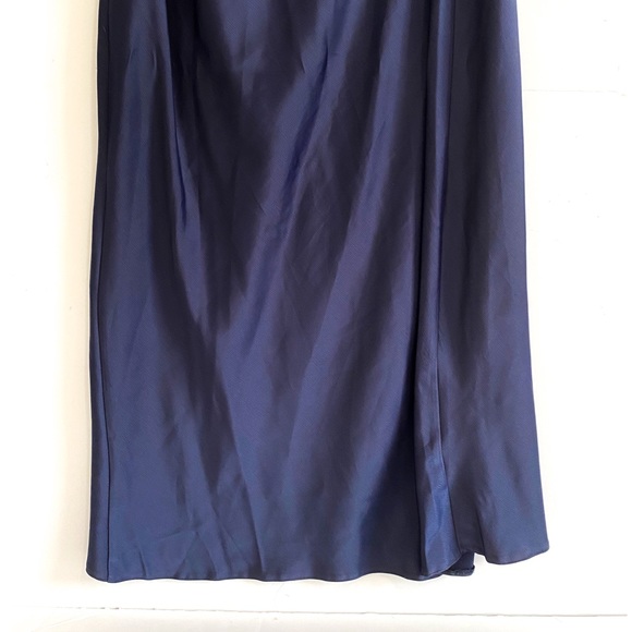 ASOS Navy One Shoulder  Midaxi Dress in Satin, 10 - Picture 10 of 12